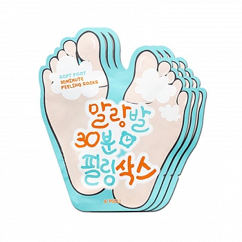 Пилинг-носочки с АНА и ВНА кислотами 3шт Soft Foot 30 Minute Peeling Socks